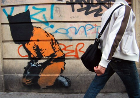 banksy-gitmo Guantanamo Prisoner, Political Graffiti. Banksy