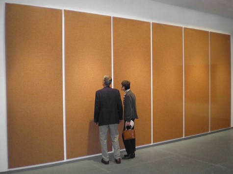 Chris Jordan. Prison Uniforms, 2007. Installed at the Von Lintel Gallery, NY, June 2007.
