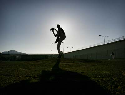 prisonsports29a_400 Pitcher for San Quentin Giants. Credit: David Bauman/PE.com