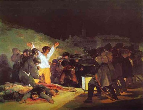 "May 3, 1808: Shooting at Montana del Principe Pio", 1814. Francisco Jose de Goya (1745-1828) Collection of the Prado, Museum, Mardid. 