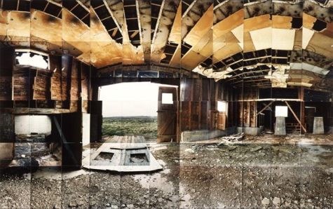 Heart Mountain Relocation Camp, Interior, Park, Wyoming © Masumi Hayashi. Panoramic photo collage with Fuji Crystal Archive prints, 1995. Size: 31" x 42" Heart Mountain Relocation Camp, Interior, Park, Wyoming © Masumi Hayashi. Panoramic photo collage with Fuji Crystal Archive prints, 1995. Size: 31" x 42"