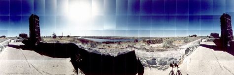 minidokawtrmO1 Minidoka Relocation Camp, Visitors Waiting Room, Minidoka, Idaho © Masumi Hayashi. Panoramic photo collage with Fuji Crystal Archive prints, 1992. Size: 27" x 70"