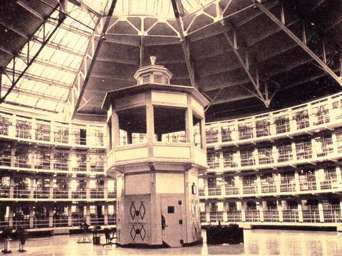 Panoptic guard tower at Stateville Prison, Stateville Prison (US Bureau of Prisons, 1949, p. 70), 1940s Panoptic guard tower at Stateville Prison, Stateville Prison (US Bureau of Prisons, 1949, p. 70), 1940s