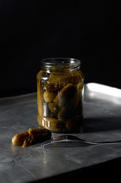 Last Meal, a jar of gherkins